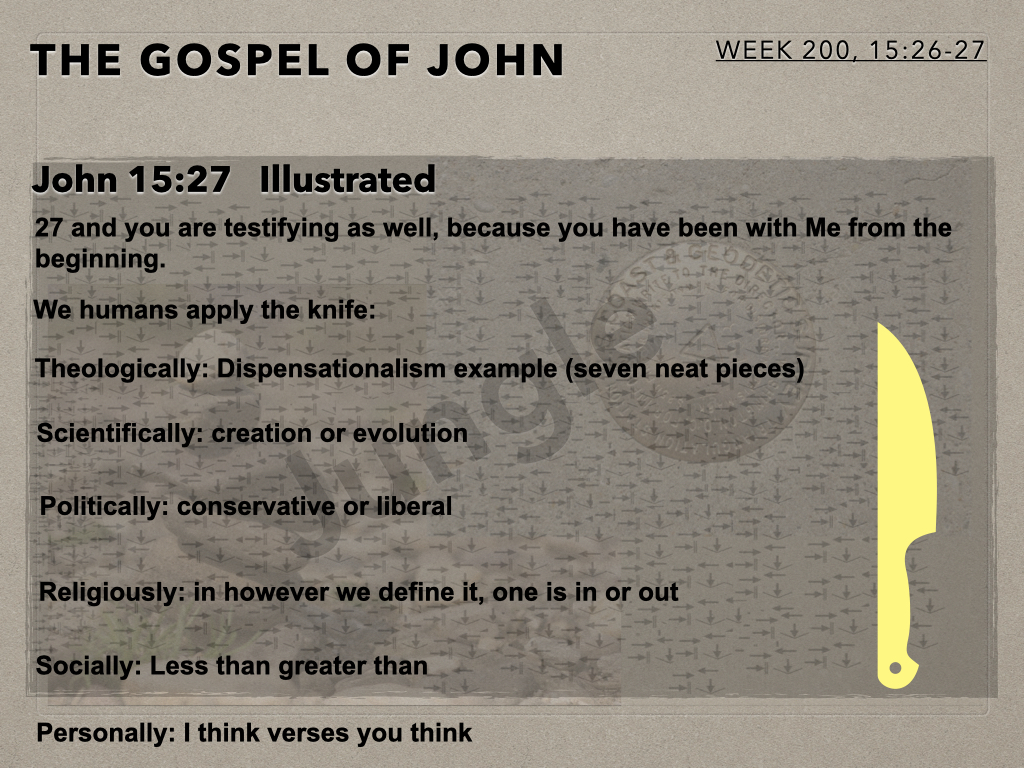 The Gospel Of John (Week 200) John 15:26-27 - Christ in the Rockies ...